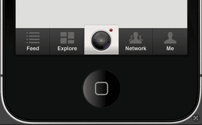 QFive iOS tab bar and camera experience