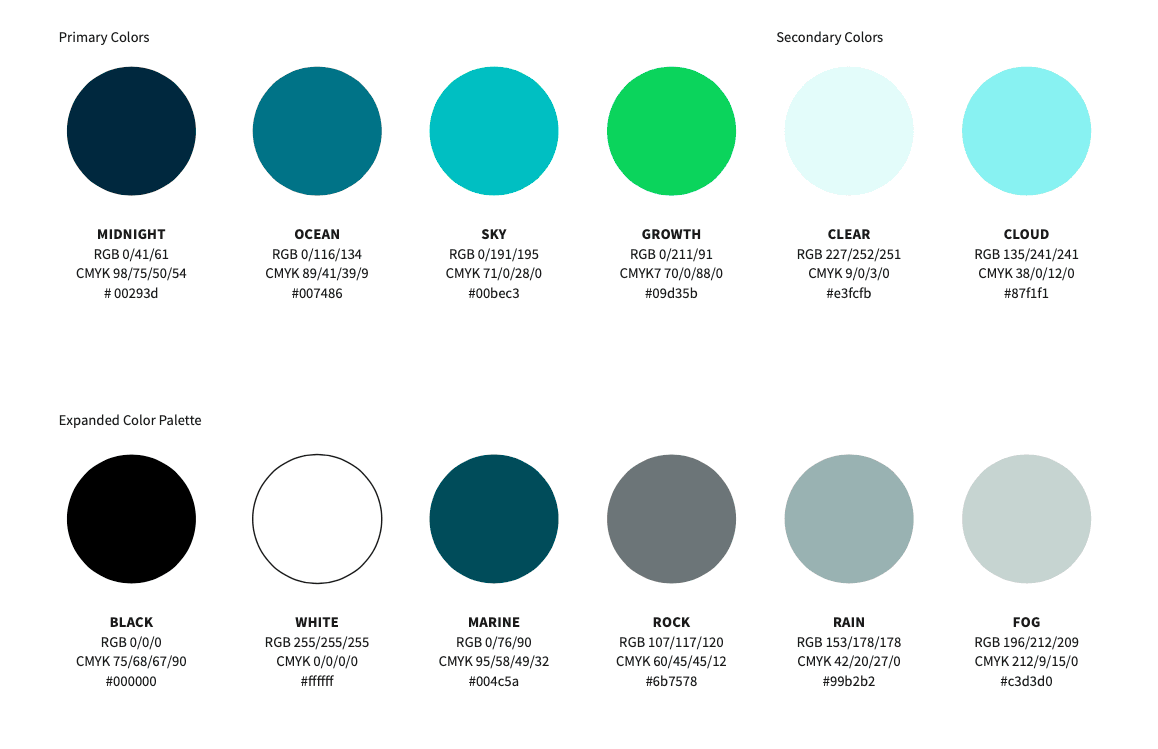 Unified brand color palette